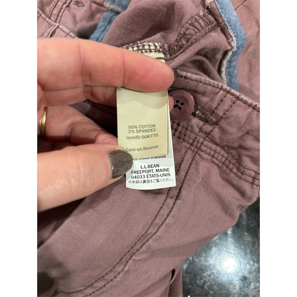 L.L.Bean Womens Cargo Utility Shorts Pink Size 18 Button Fly Flat Front - Picture 9 of 10